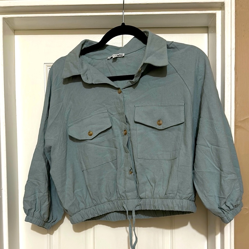 Fashion Nova Casual Button-Up Jacket Top